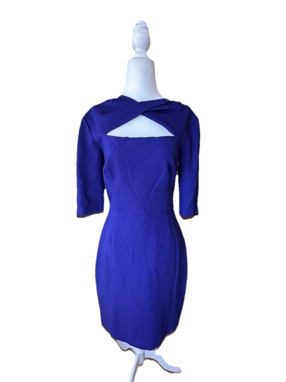 Trina Turk Dress size 10 Bright Blue Elegant Cut Out Cocktail Party Lined